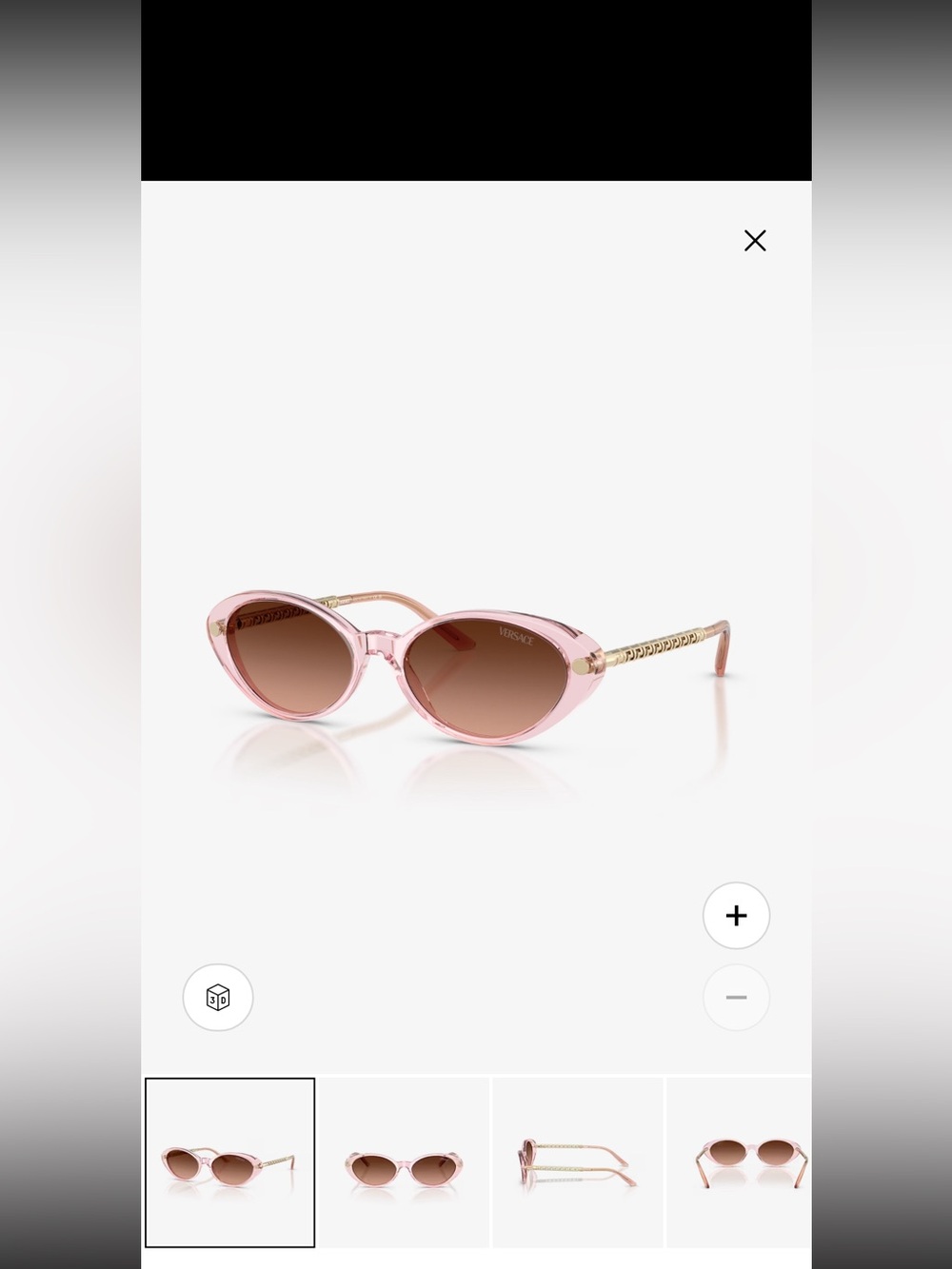 Versace Pink Cat-Eye Sunglasses with Gold Temples